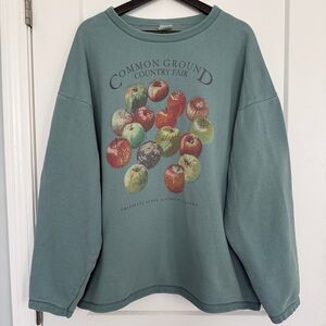 Maine Organic Farmers and Gardeners Fair Apple Art Organic Cotton Sweatshirt XL